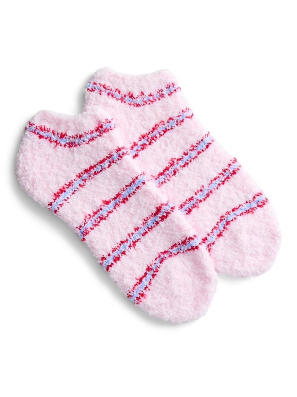 🫧 $2 Light Pink Fuzzy Socks with Stripes by No Boundaries ~ NWT